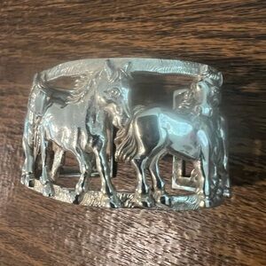 BARSE | Sterling Silver Cuff Bracelet Horses 76.6 grams